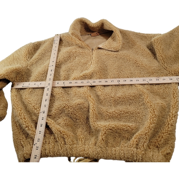 POL 1/4 zip tie back Sherpa jacket size Large Teddy Bear Style - Picture 3 of 7